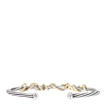 David Yurman Sterling Silver 14K Yellow Gold DY Whispers I Love You Bracelet 3 of 4