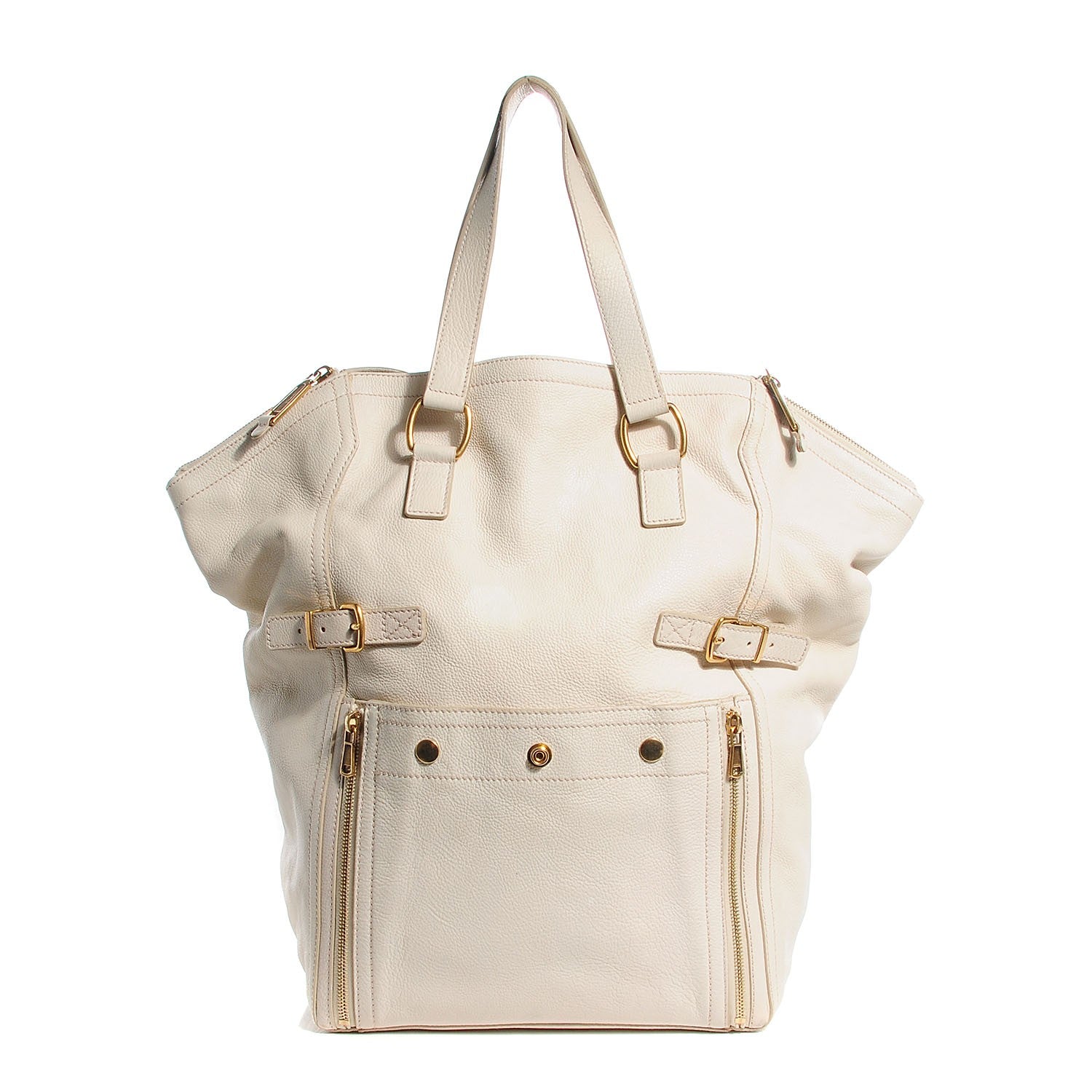 Saint Laurent Calfskin Large Downtown Tote Ivory 1 of 8