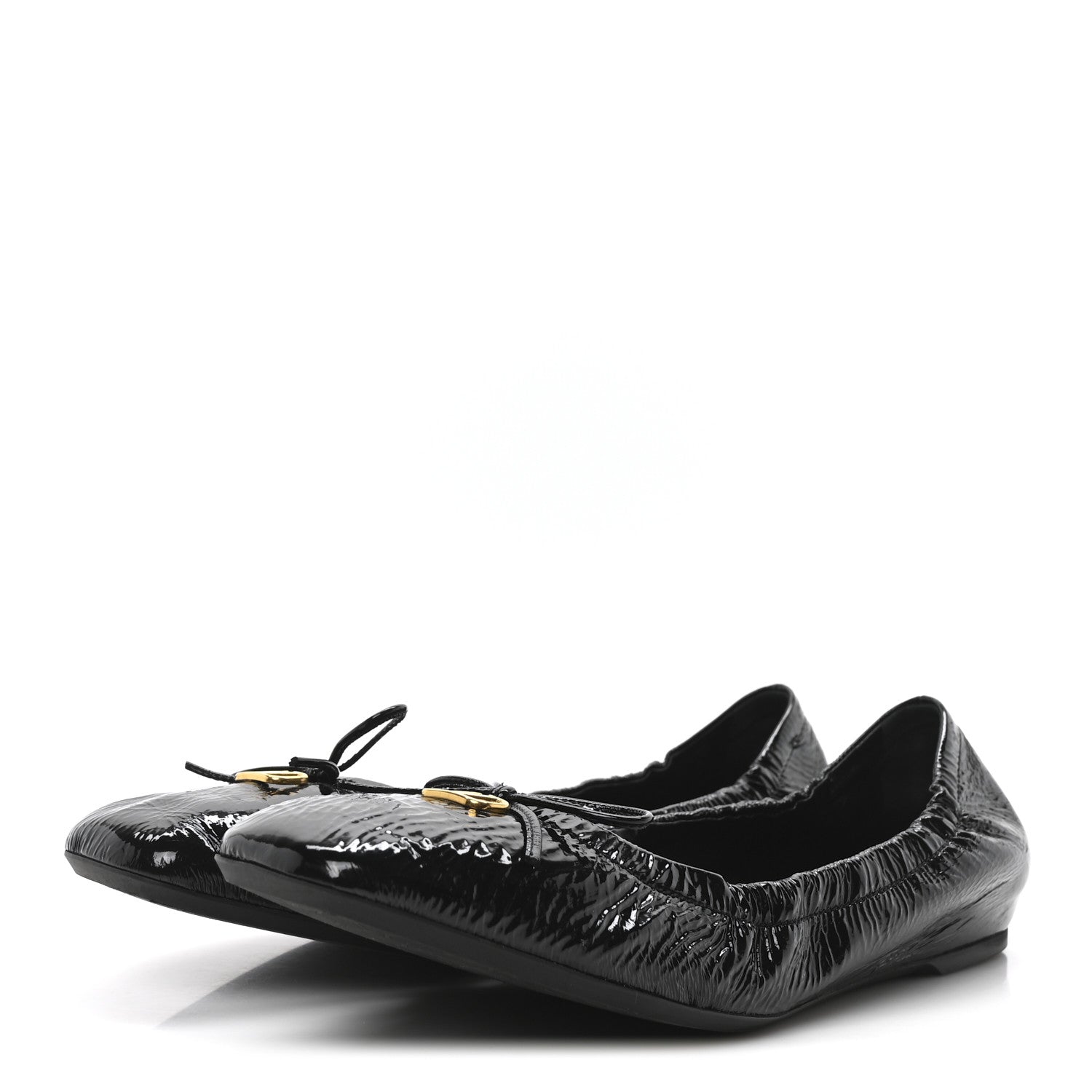 Valentino Garavani Naplack Nappa Vlogo Bow Mary Jane Ballerina Flats 38.5 Black 4 of 9