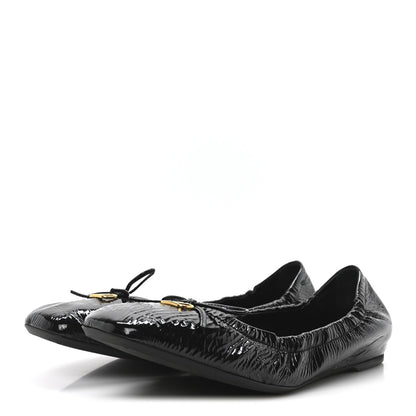 Valentino Garavani Naplack Nappa Vlogo Bow Mary Jane Ballerina Flats 38.5 Black 4 of 9
