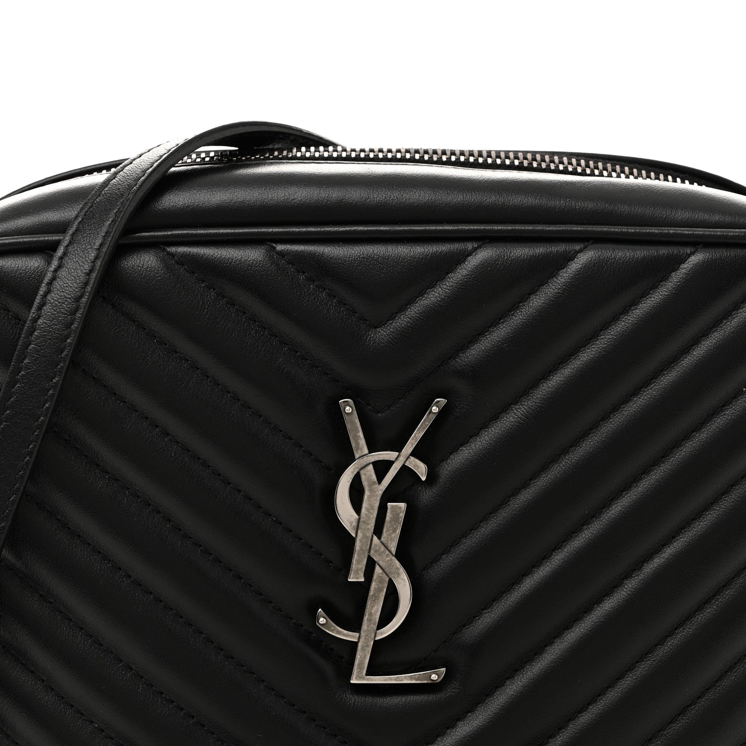 Saint Laurent Calfskin Matelasse Monogram Lou Camera Bag Black 8 of 10