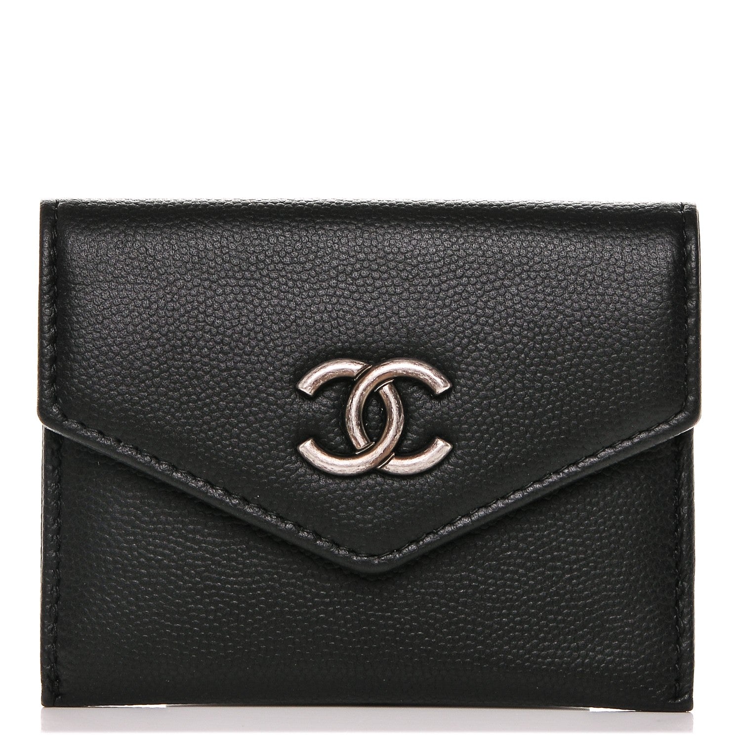 Chanel Caviar Envelope Card Holder Wallet Black 1 of 8