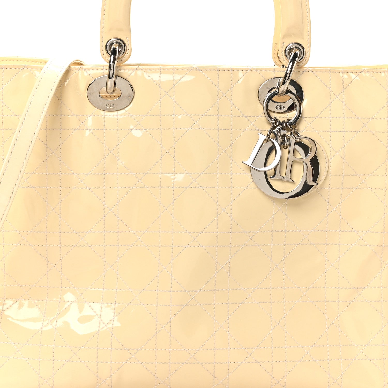 Christian Dior Patent Cannage Large Lady Dior White 8 of 11