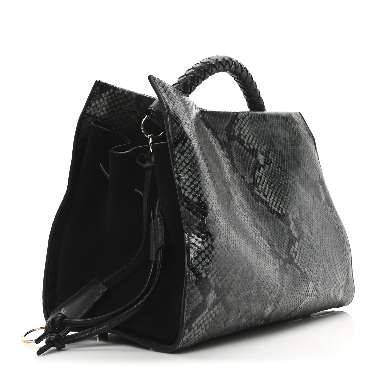 Snakeskin Suede Iris Tote Green