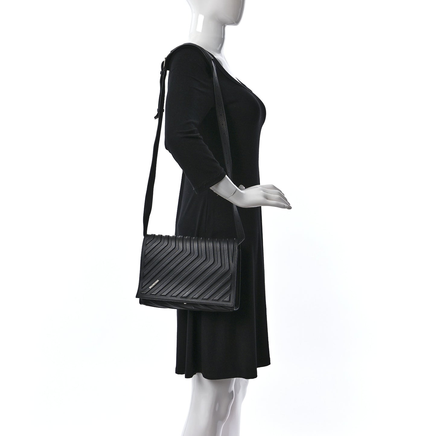 Grained Calfskin Car Flap Bag Black