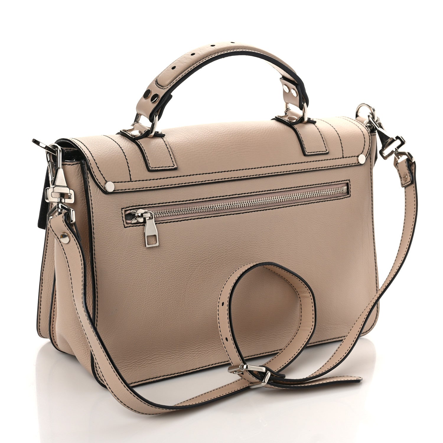 Proenza Schouler Grained Calfskin Medium Contrast Stitch PS1 Satchel Sand 3 of 8
