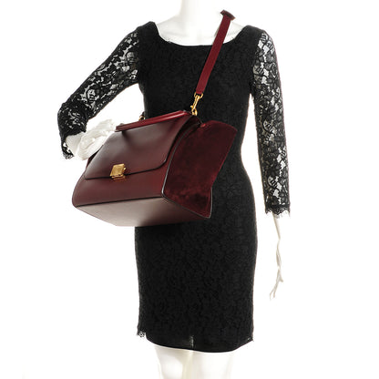 Celine Smooth Calfskin Suede Medium Trapeze Burgundy 2 of 8