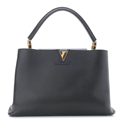 Louis Vuitton Taurillon Capucines MM Black Fuchsia 1 of 11