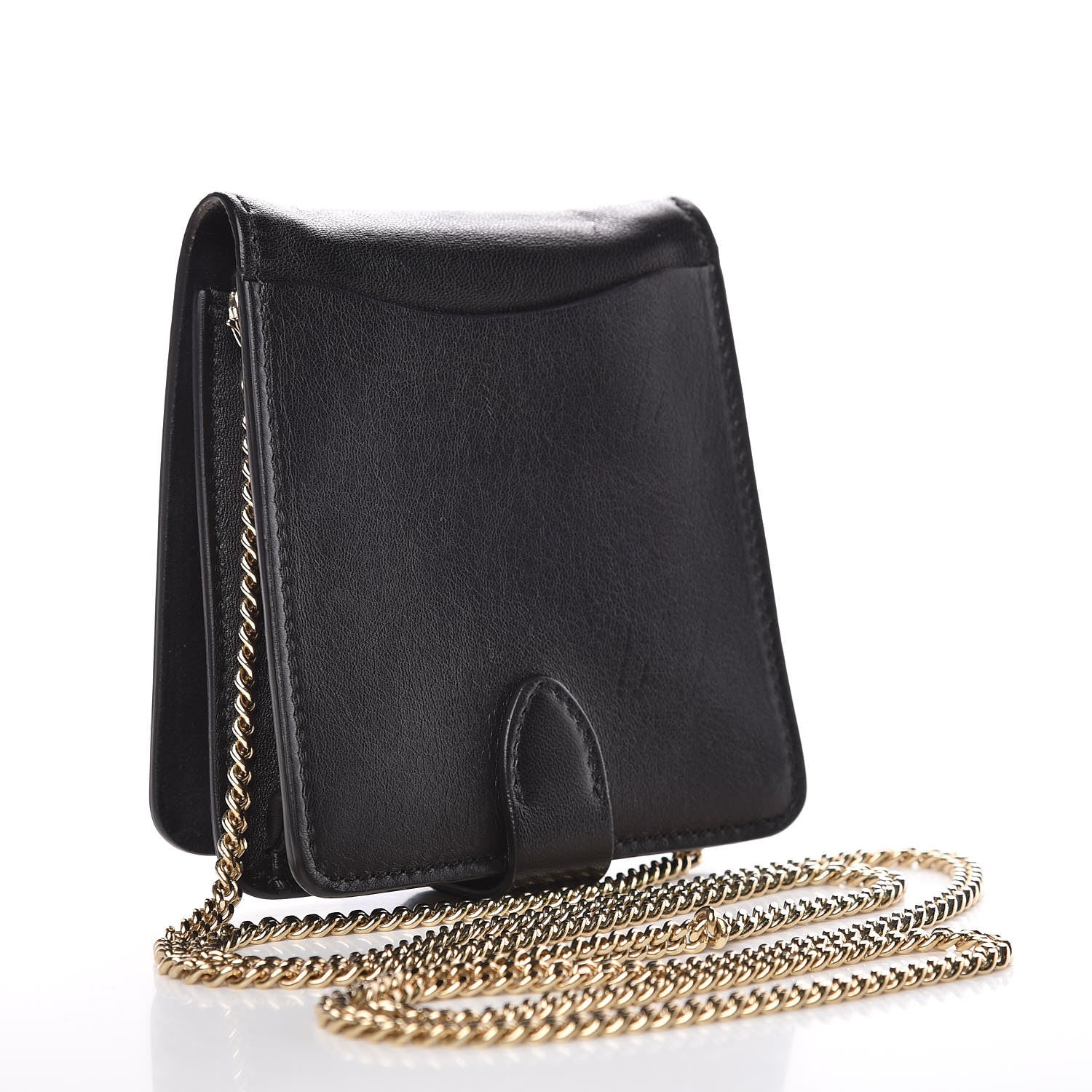 Lanvin Lambskin Discret Chain Shoulder Bag Black 3 of 8