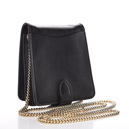 Lanvin Lambskin Discret Chain Shoulder Bag Black 3 of 8
