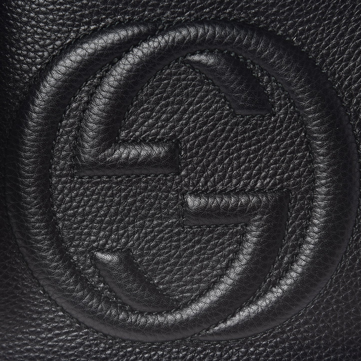 Pebbled Calfskin Small Soho Disco Bag Black