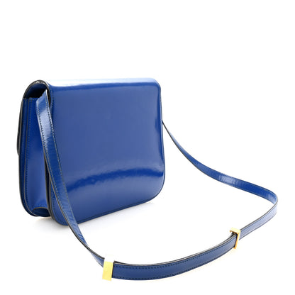 Celine Spazzolato Calfskin Medium Classic Box Flap Bag Royal Blue 3 of 10