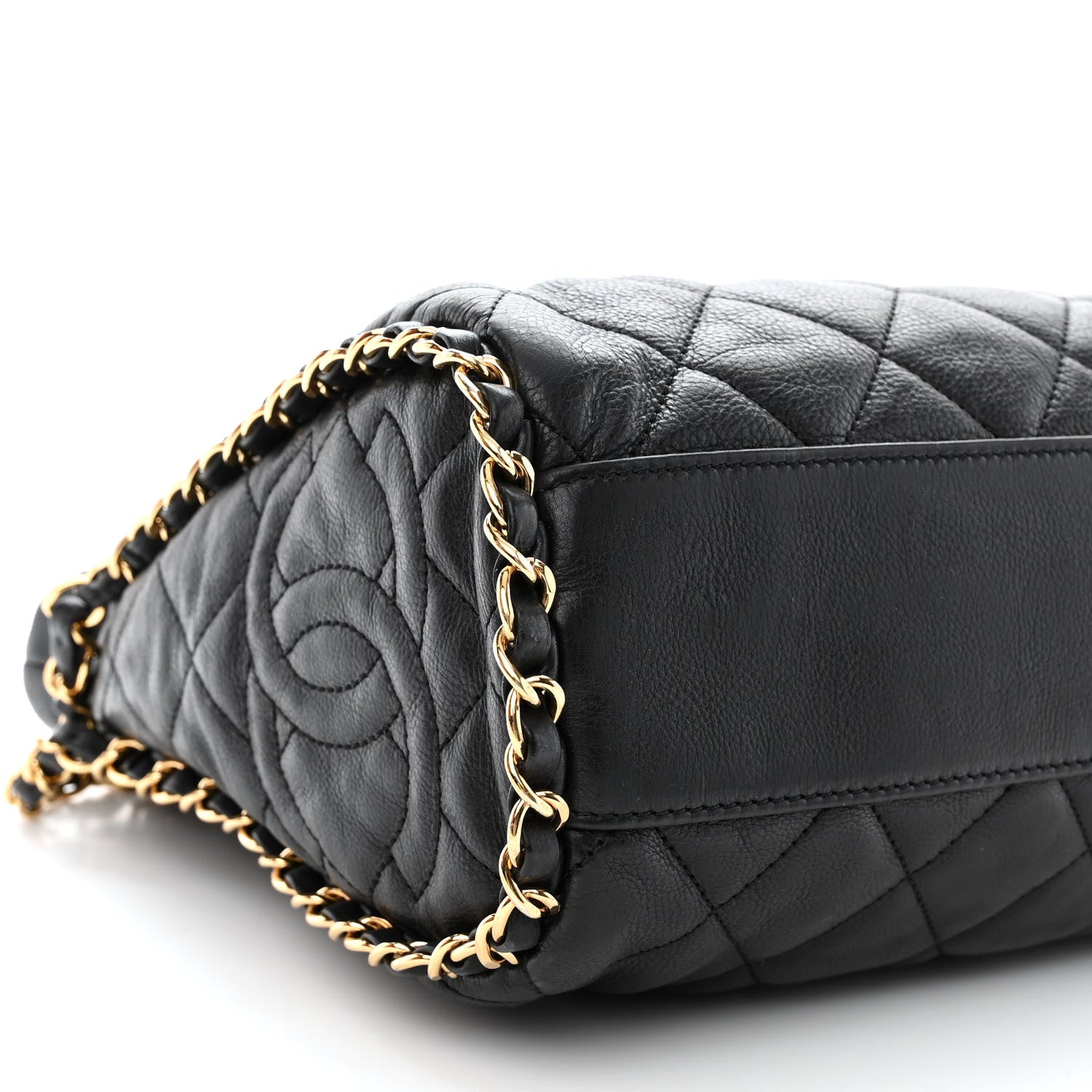 Chanel Calfskin Quilted Medium Chain Me Hobo Black 9 of 10