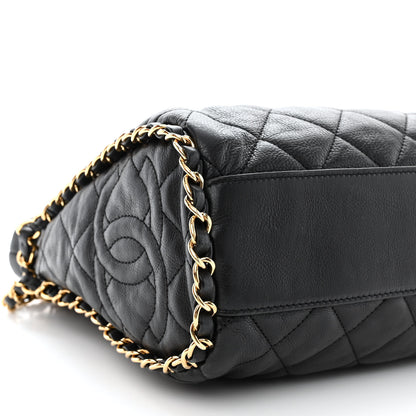 Chanel Calfskin Quilted Medium Chain Me Hobo Black 9 of 10