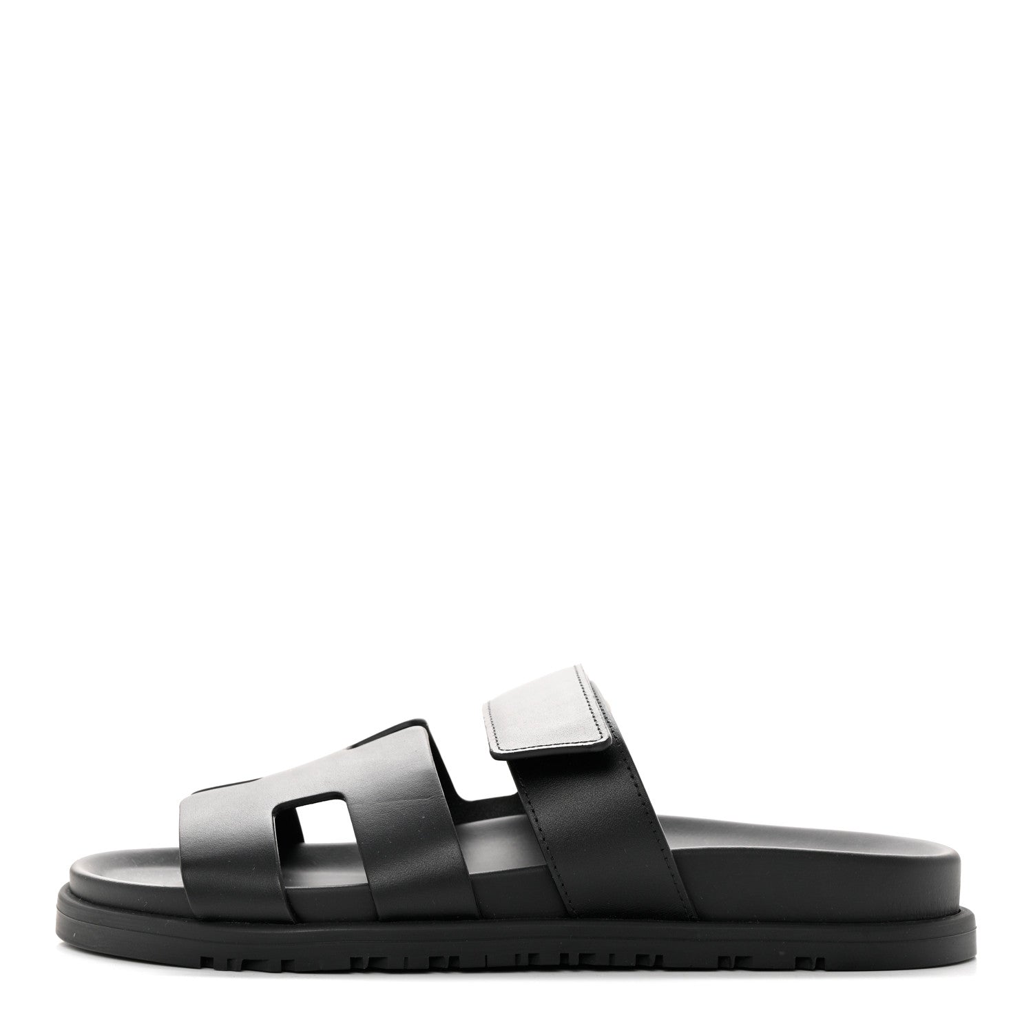 Hermes Calfskin Womens Chypre Sandals 37 Black 1 of 14