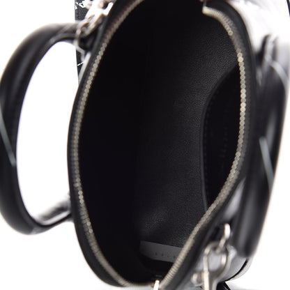 Balenciaga Calfskin Logo Print XXS Ville Top Handle Bag Black White 7 of 11