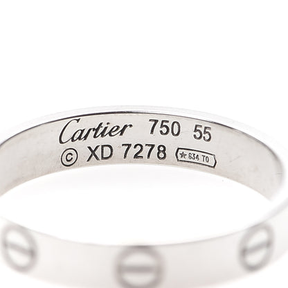 Cartier 18K White Gold 3.5mm LOVE Wedding Band Ring 55 7.25 4 of 6