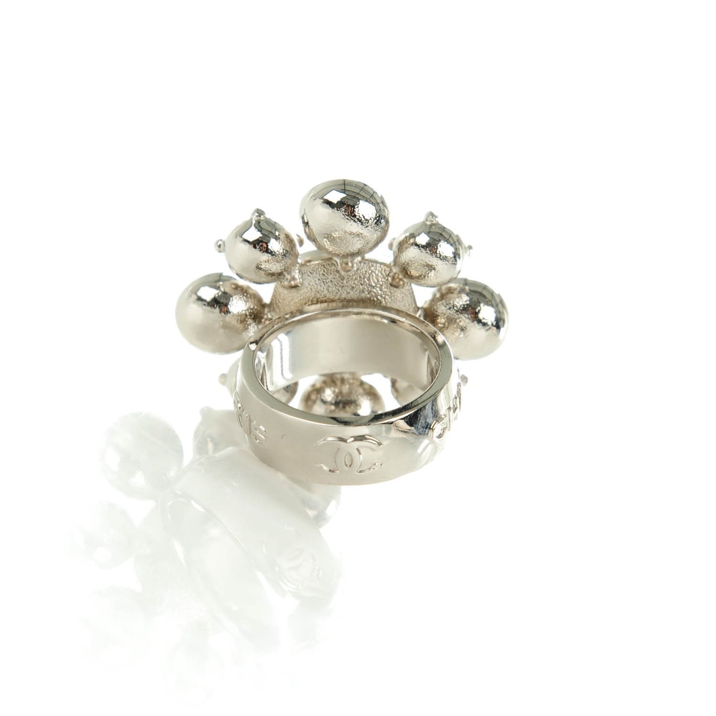 Crystal CC Ring 6.75 Silver