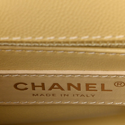 Chanel Caviar Quilted Mini Coco Handle Flap Yellow 5 of 9