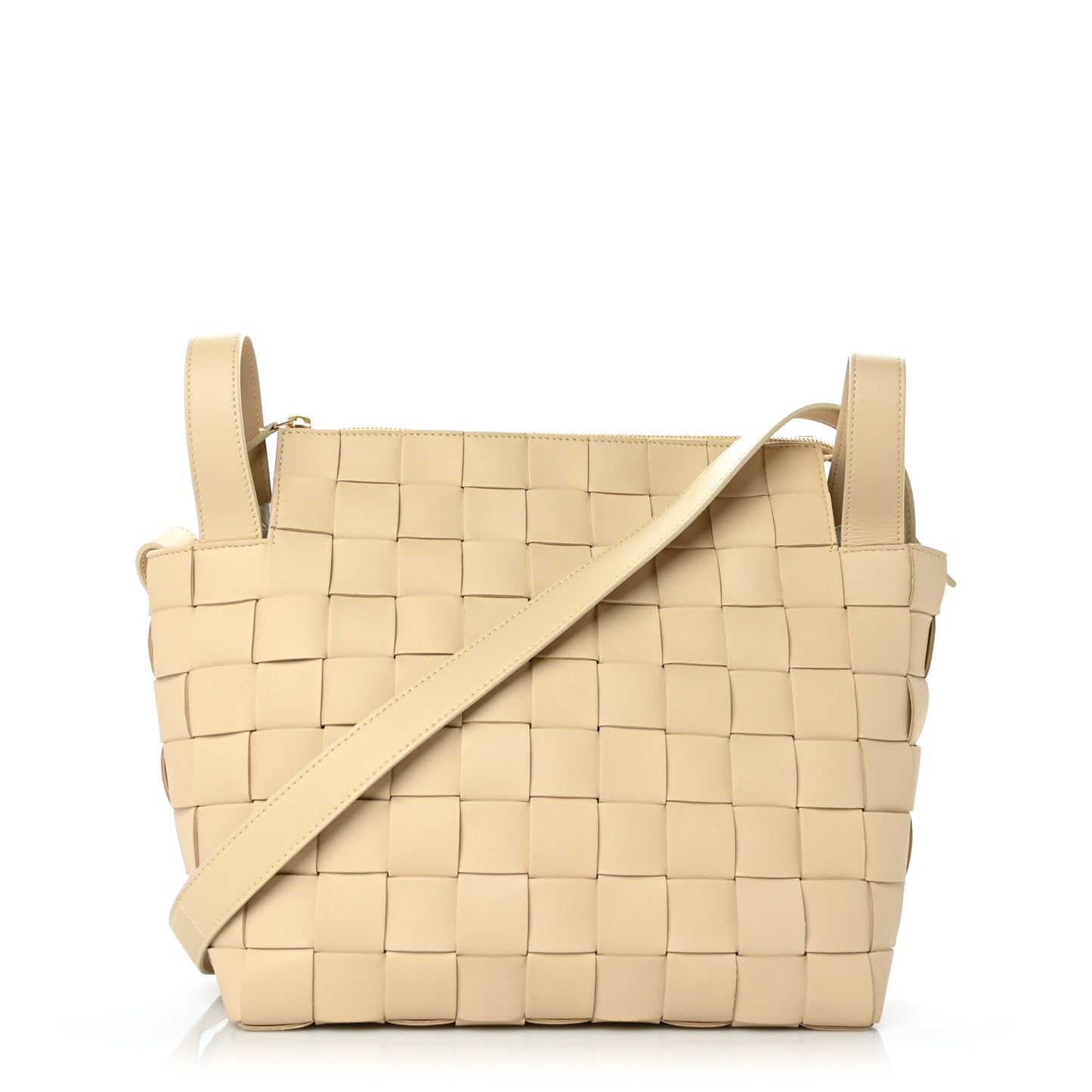Lambskin Maxi Intrecciato Bowling Cassette Shoulder Bag Porridge