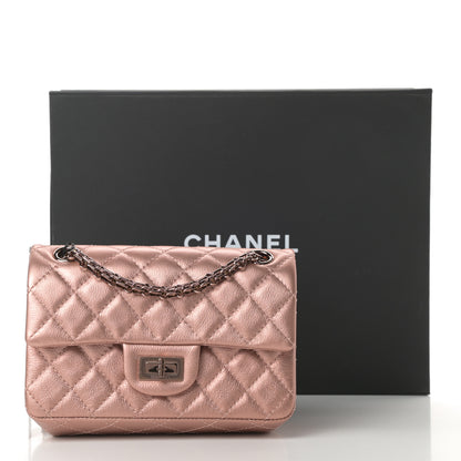 Chanel Metallic Grained Calfskin Quilted 2.55 Reissue Mini Flap Copper Pink 12 of 12