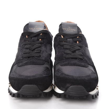 Valentino Garavani Suede Nylon Camouflage Womens Soul Rockstud Sneakers 38 Black 2 of 8