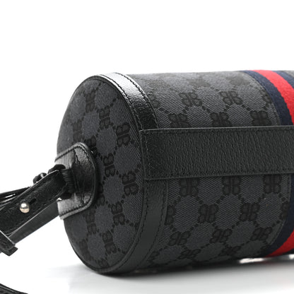 Gucci X BALENCIAGA BB Monogram Web Small Ophidia Boston Bag Black 7 of 8