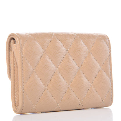 Chanel Caviar Quilted Card Holder Wallet Beige 3 of 10