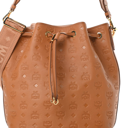 MCM Calfskin Ottomar Monogram Essential Bucket Cognac 9 of 12