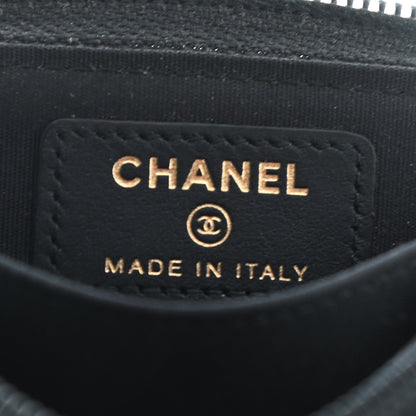 Chanel Caviar Quilted Boy Zip Around Coin Purse Wallet Black 7 of 10