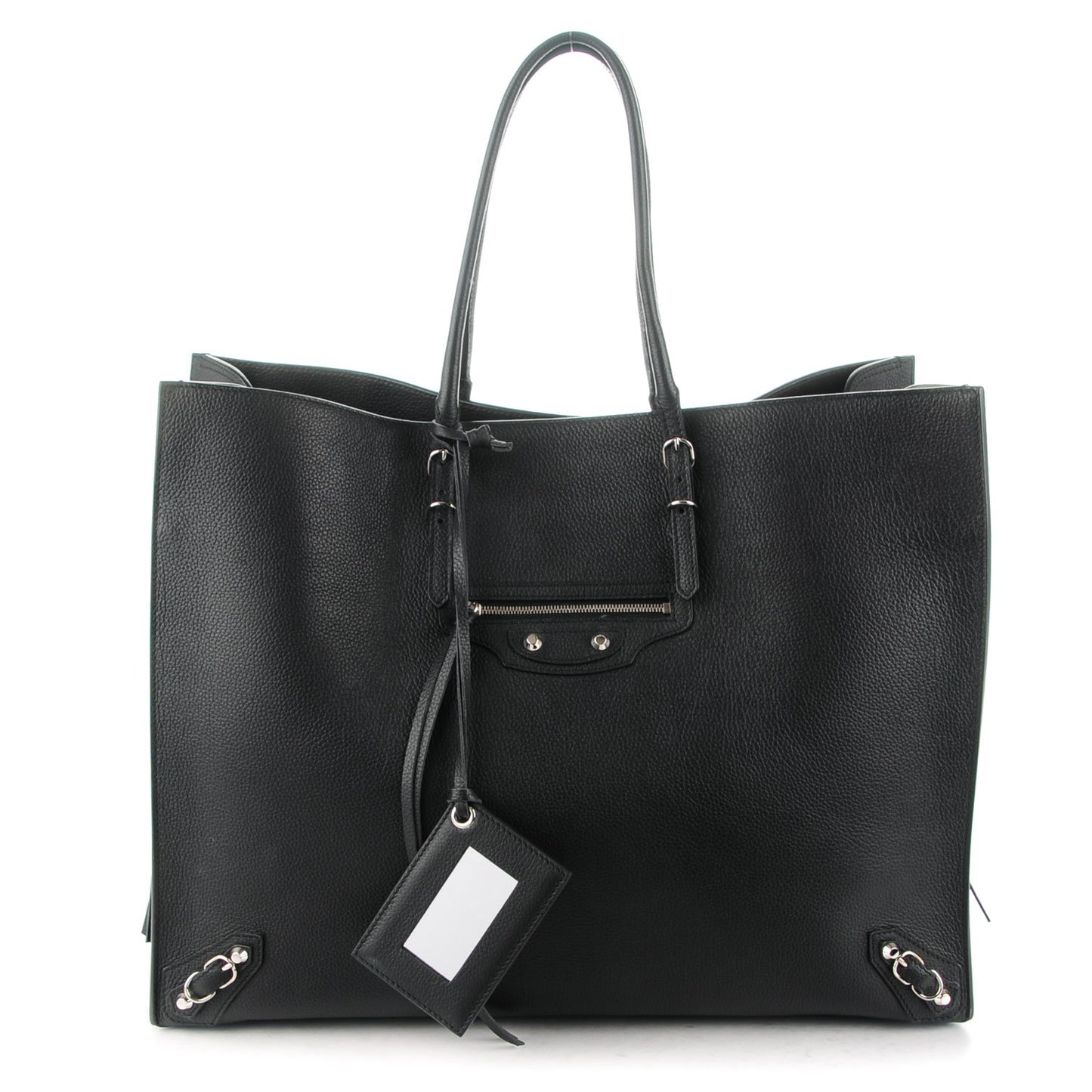 Supple Calfskin Papier A4 Zip Around Tote Black