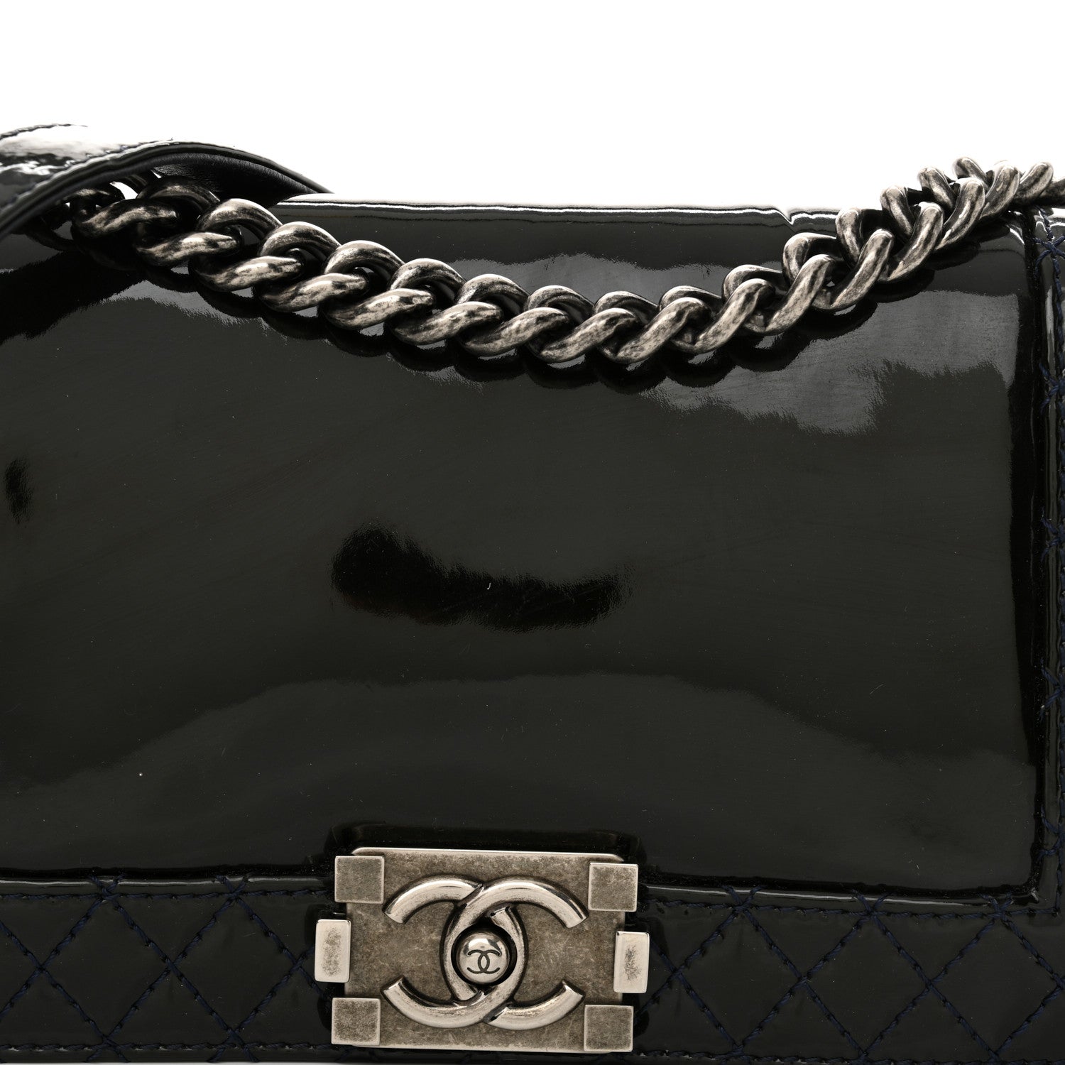 Chanel Patent Medium Boy Reverso Flap Black 8 of 17