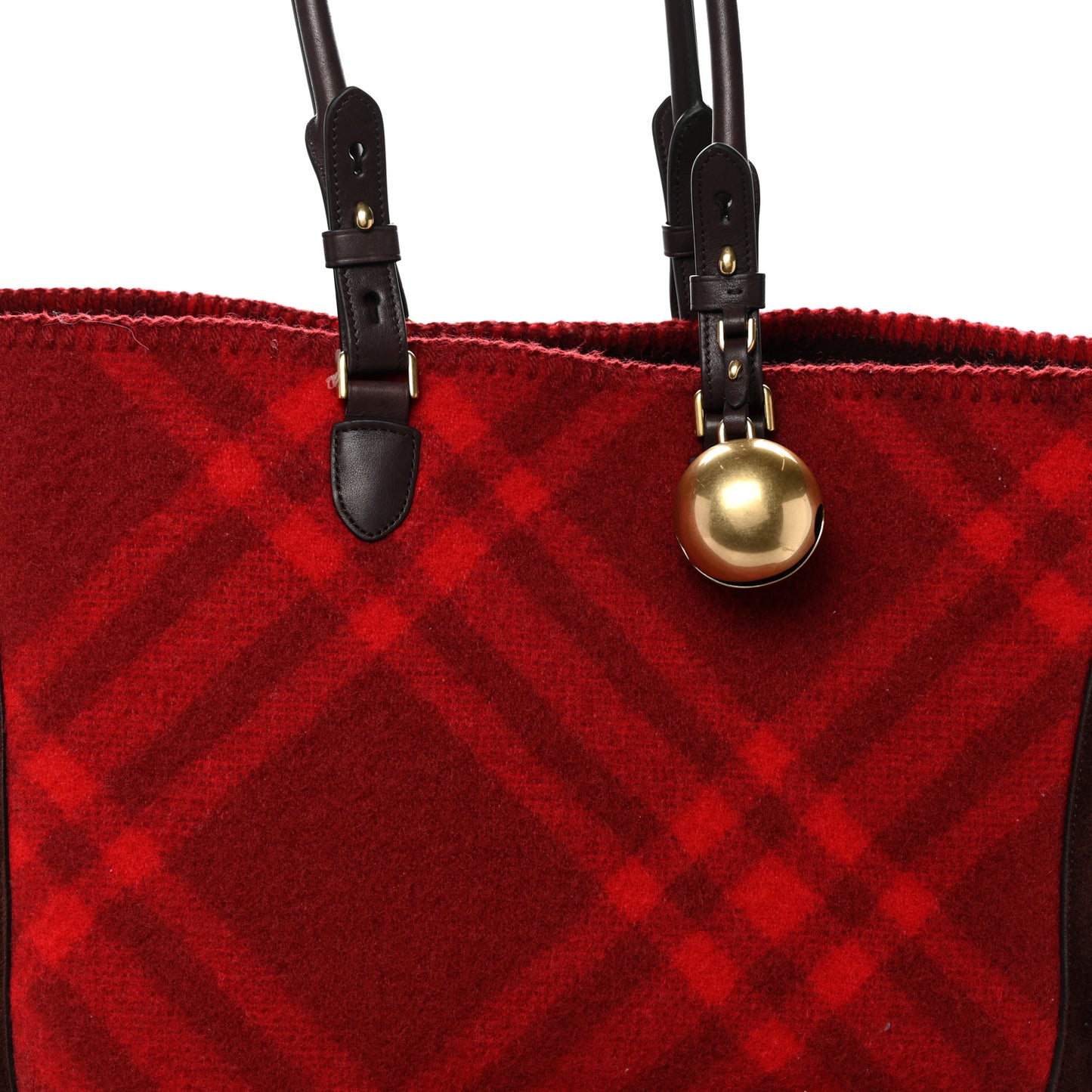 Suede Calfskin Wool Nova Check XL Shield Tote Ripple