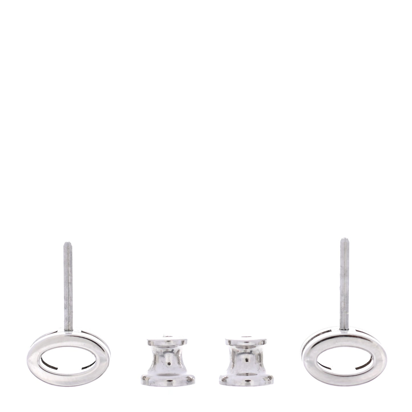 Palladium Lacquered Mini Pop H Earrings White