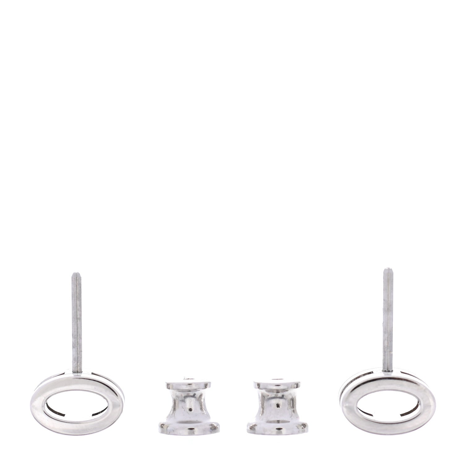 Hermes Palladium Lacquered Mini Pop H Earrings White 3 of 6
