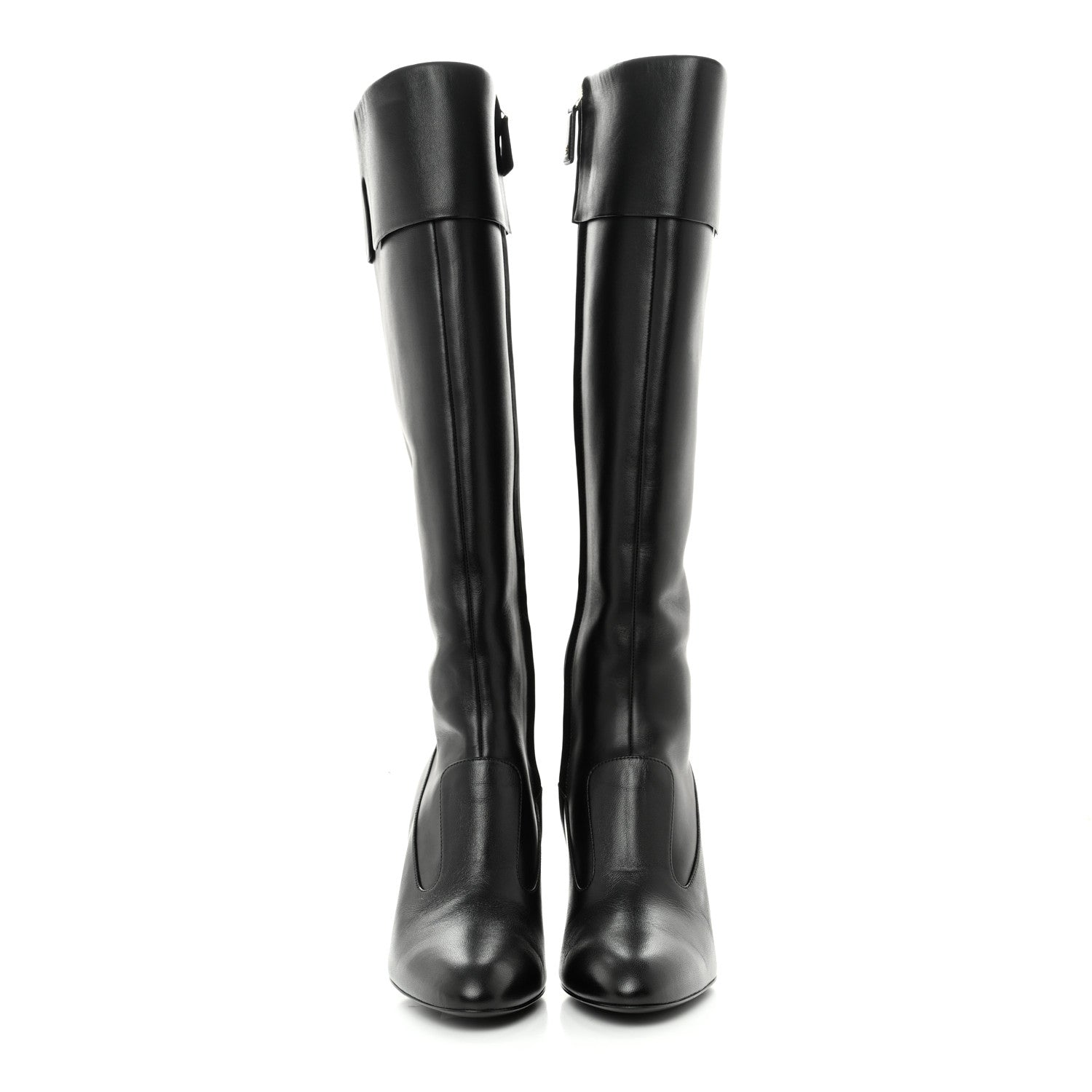 Chanel Lambskin High Boots 37 Black 2 of 11