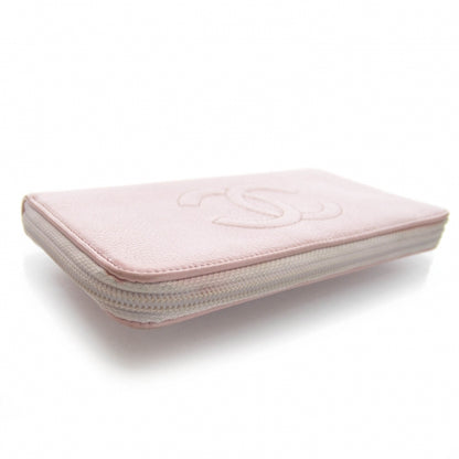 Chanel Caviar Zip Around Wallet Pink 4 of 8
