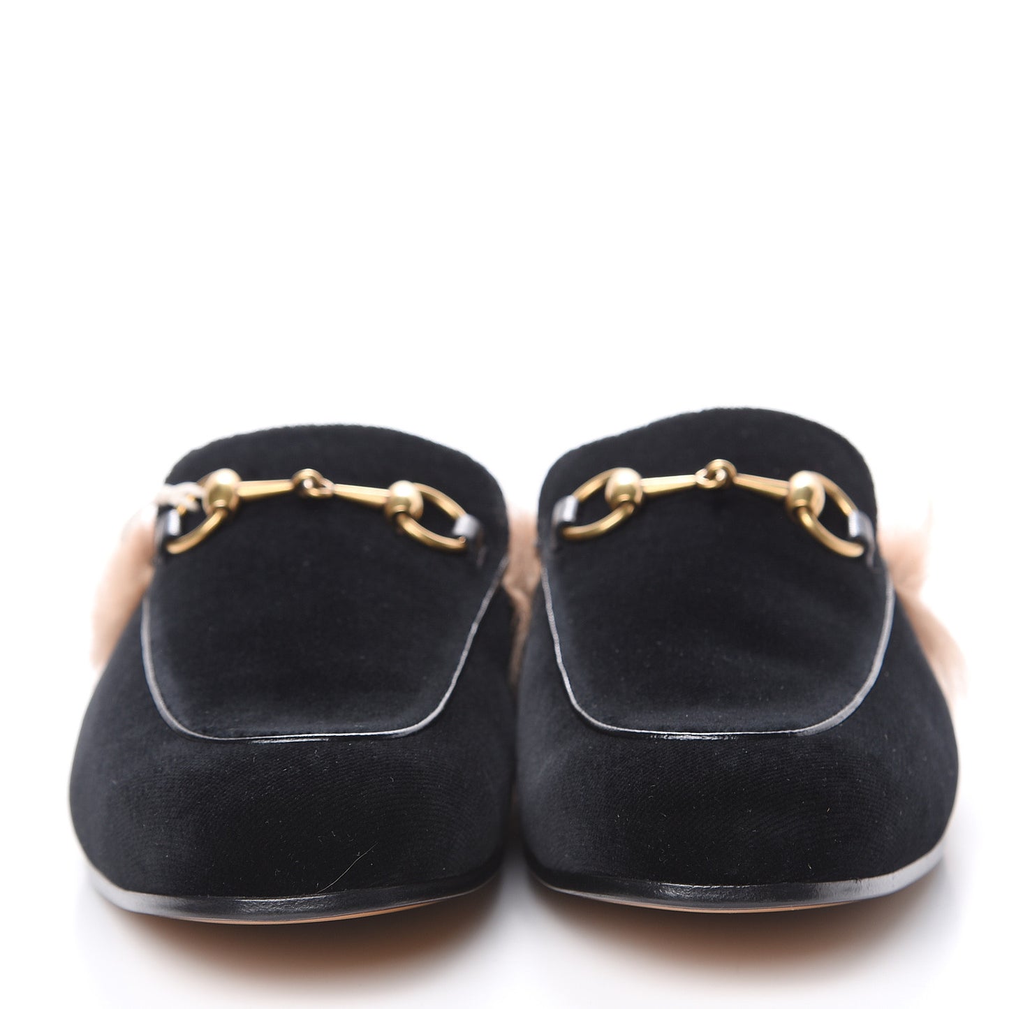 Velvet Fur Mens Princetown Slippers 6 Black