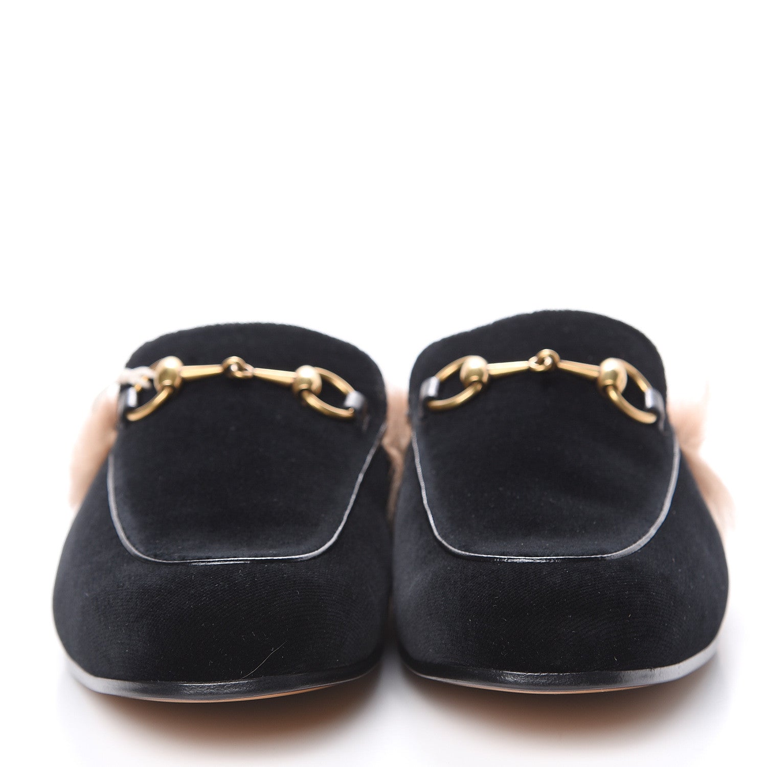 Gucci Velvet Fur Mens Princetown Slippers 6 Black 2 of 8