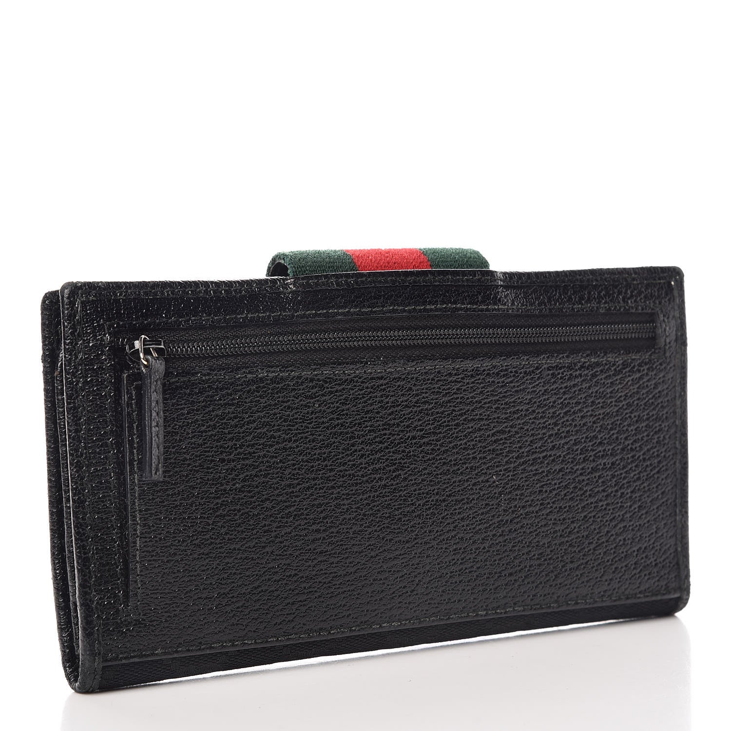 Gucci Monogram Ladies Web Continental Wallet Black 3 of 14