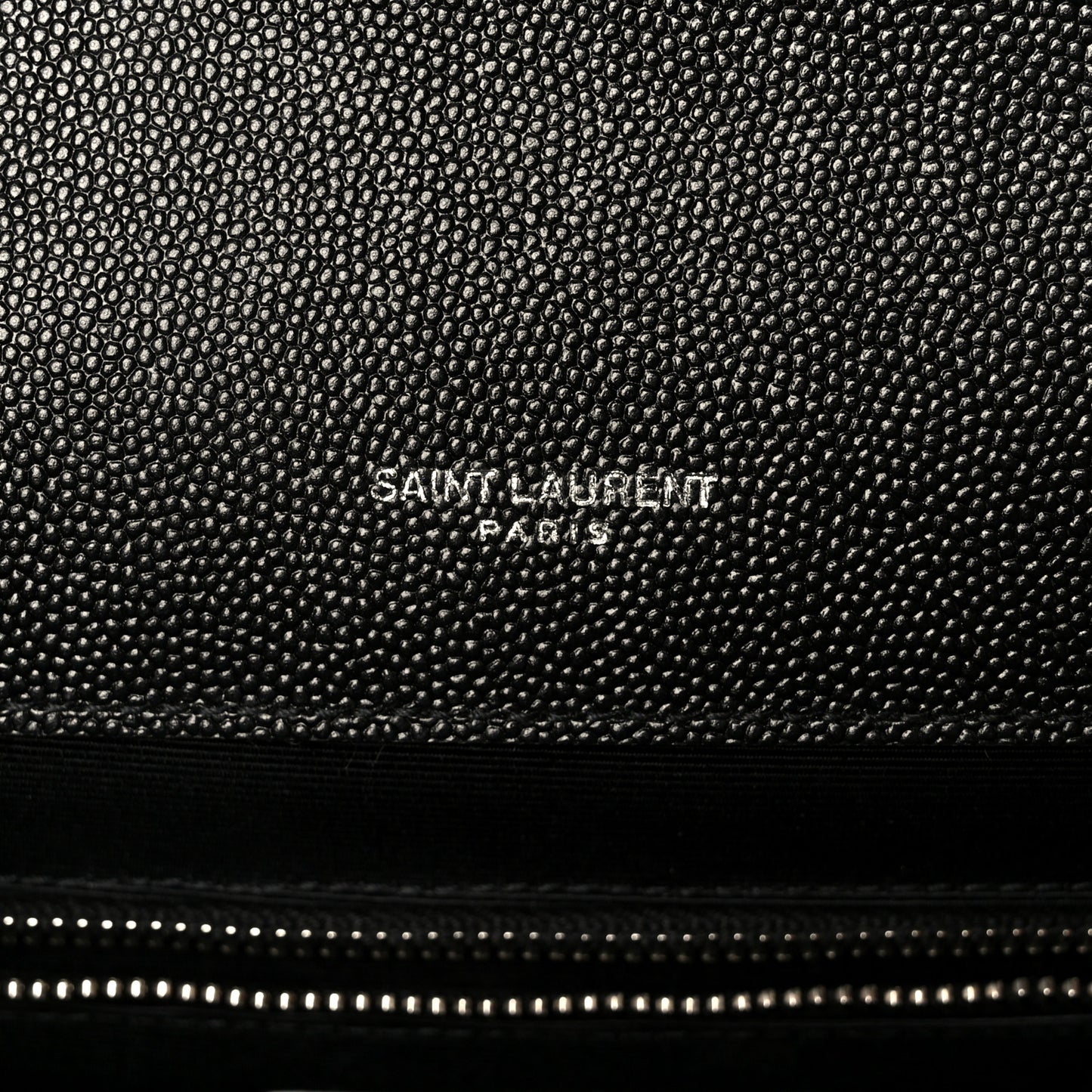Grain De Poudre Textured Mixed Matelasse Large Triquilt Monogram Satchel Black
