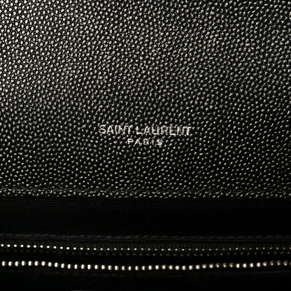 Saint Laurent Grain De Poudre Textured Mixed Matelasse Large Triquilt Monogram Satchel Black 6 of 11
