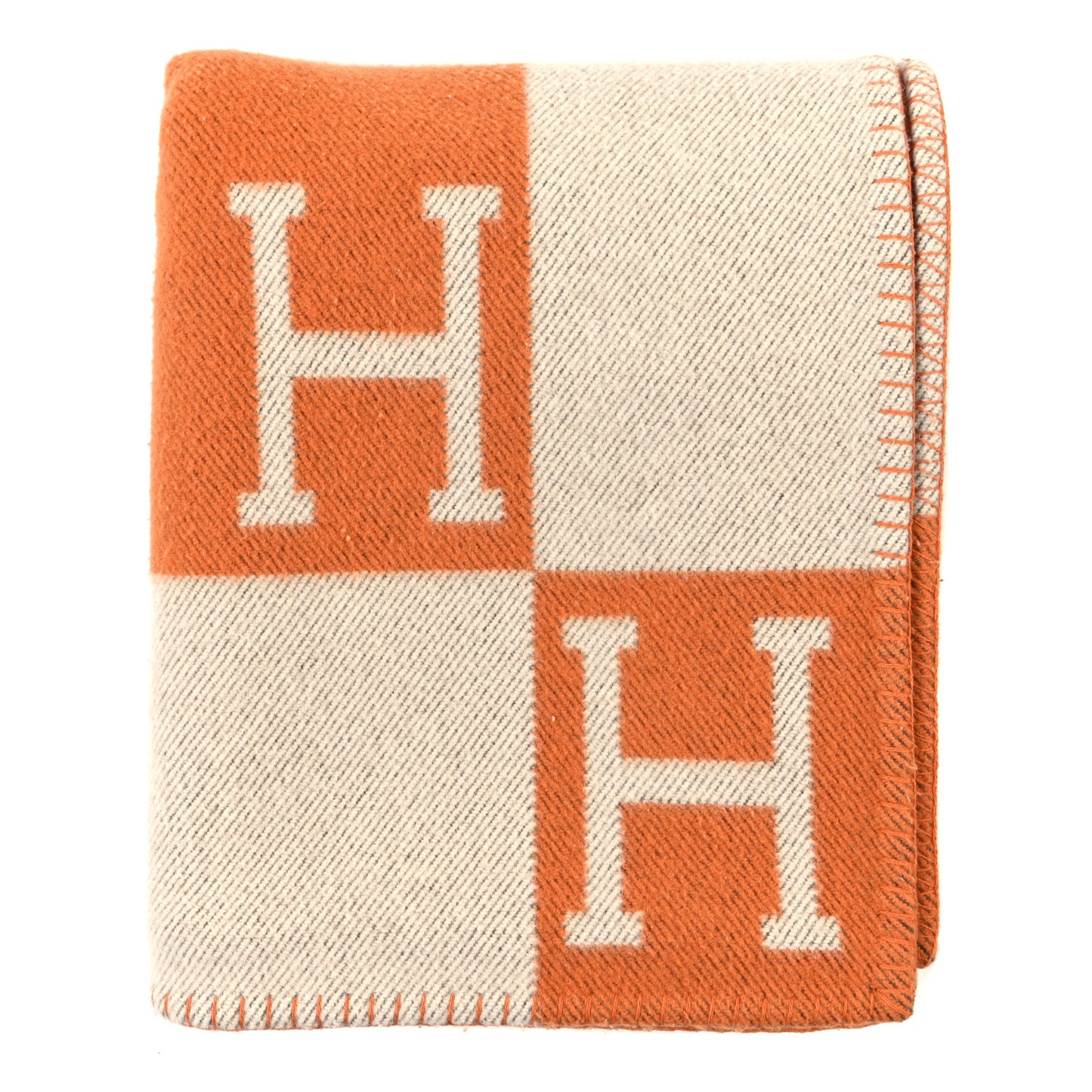 Wool Cashmere Signature Classic Avalon Blanket Ecru Potiron