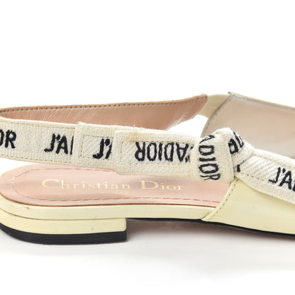 Christian Dior Patent Ribbon J'Adior Slingback Ballet Flats 36 Off White 8 of 12