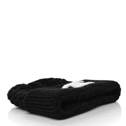 Chanel Cashmere CC Beanie Hat Black White 3 of 8