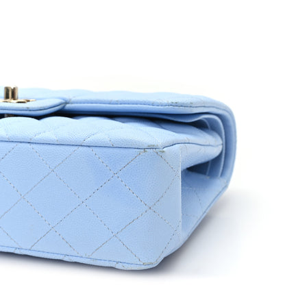 Chanel Caviar Quilted Small Double Flap Light Blue 10 of 10