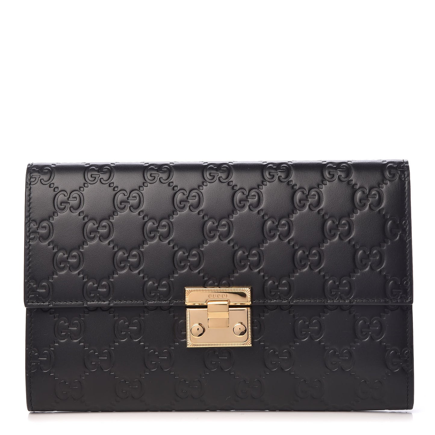 Guccissima Padlock Clutch Black