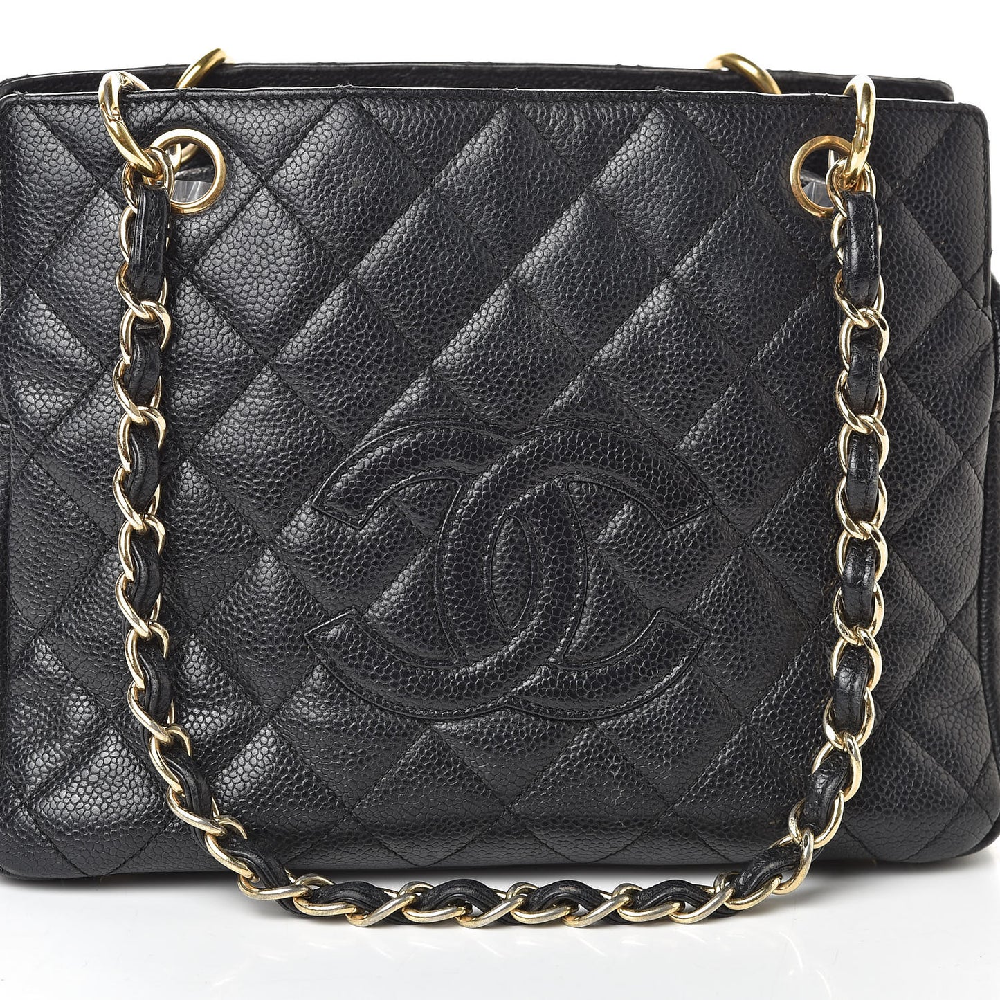 Caviar Quilted Petit Timeless Tote PTT Black