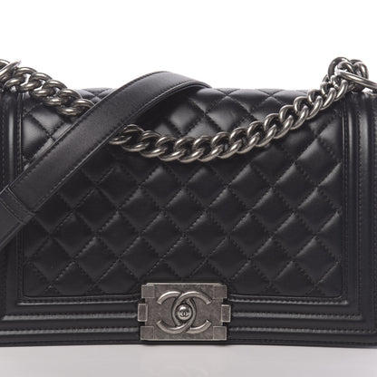 Chanel Calfskin Quilted Medium Boy Flap Black 8 of 14