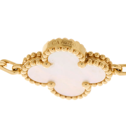Van Cleef & Arpels 18K Yellow Gold Mother of Pearl 5 Motifs Vintage Alhambra Bracelet 3 of 5